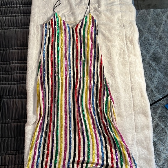 Caroline Constas Dresses & Skirts - Caroline Constas Sequin Striped Dress, S